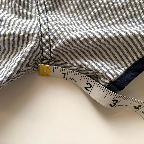 NATIVE YOUTH SANTIAGO NAVY BLUE STRIPED SEERSUCKER DRAWSTRING SWIM SHORTS Sz32 - Picture 12 of 13